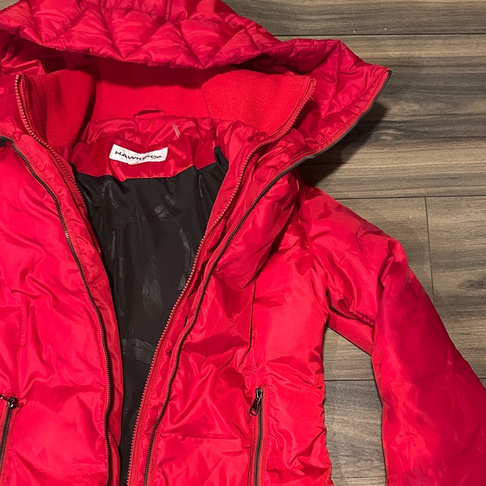 Hawke & Co Red Quilted Hooded Puffer